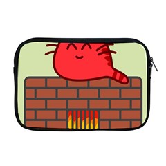 Happy Cat Fire Animals Cute Red Apple Macbook Pro 17  Zipper Case