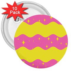 Glimra Gender Flags Star Space 3  Buttons (10 Pack) 