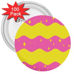 Glimra Gender Flags Star Space 3  Buttons (100 Pack) 