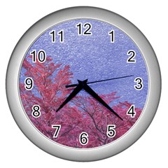 Fantasy Landscape Theme Poster Wall Clocks (silver)  by dflcprints