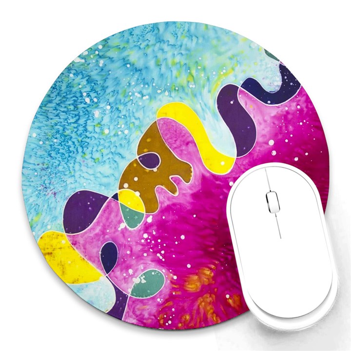 Fabric Rainbow Round Mousepads