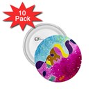 Fabric Rainbow 1.75  Buttons (10 pack) Front