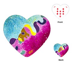 Fabric Rainbow Playing Cards (heart)  by Mariart