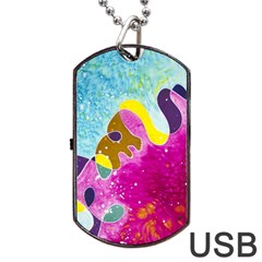 Fabric Rainbow Dog Tag Usb Flash (one Side) by Mariart