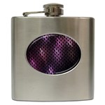 Light Lines Purple Black Hip Flask (6 oz) Front