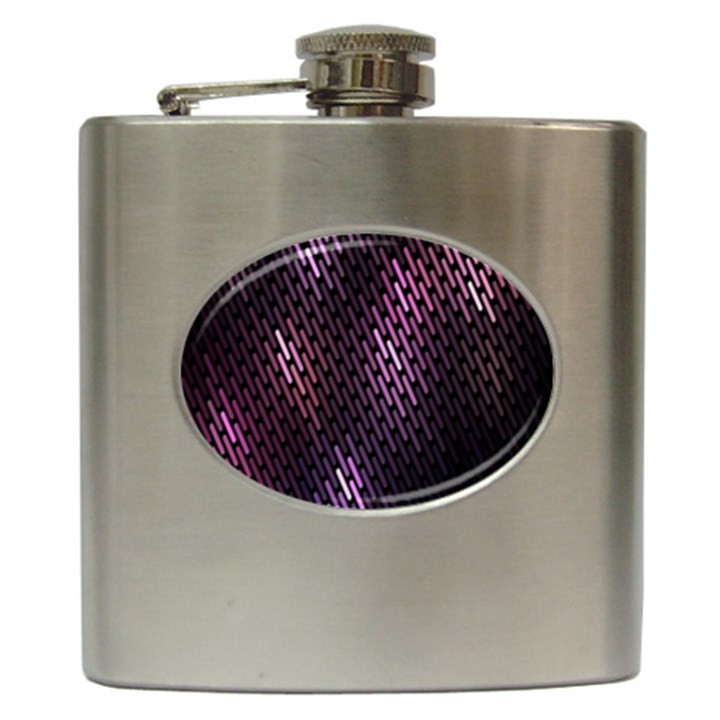 Light Lines Purple Black Hip Flask (6 oz)