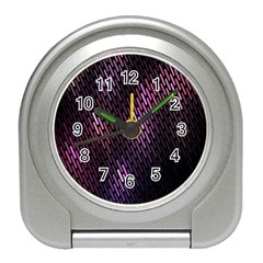 Light Lines Purple Black Travel Alarm Clocks