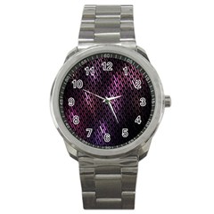 Light Lines Purple Black Sport Metal Watch by Mariart