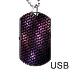 Light Lines Purple Black Dog Tag Usb Flash (one Side)