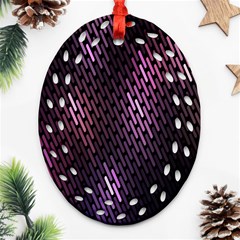 Light Lines Purple Black Oval Filigree Ornament (two Sides) by Mariart