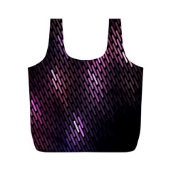 Light Lines Purple Black Full Print Recycle Bags (m)  by Mariart