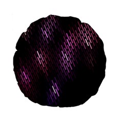 Light Lines Purple Black Standard 15  Premium Flano Round Cushions