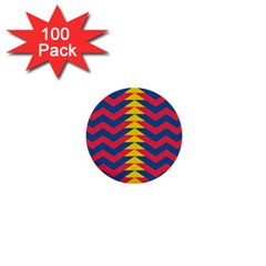 Lllustration Geometric Red Blue Yellow Chevron Wave Line 1  Mini Buttons (100 Pack)  by Mariart