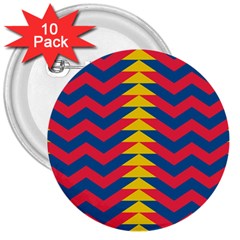 Lllustration Geometric Red Blue Yellow Chevron Wave Line 3  Buttons (10 Pack)  by Mariart