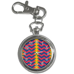 Lllustration Geometric Red Blue Yellow Chevron Wave Line Key Chain Watches