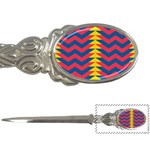 Lllustration Geometric Red Blue Yellow Chevron Wave Line Letter Openers Front