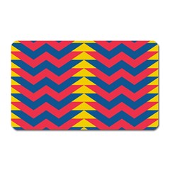 Lllustration Geometric Red Blue Yellow Chevron Wave Line Magnet (rectangular) by Mariart