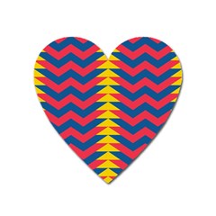 Lllustration Geometric Red Blue Yellow Chevron Wave Line Heart Magnet by Mariart