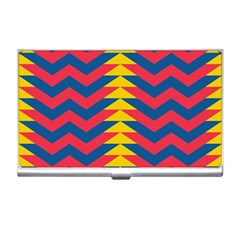 Lllustration Geometric Red Blue Yellow Chevron Wave Line Business Card Holders by Mariart