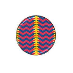 Lllustration Geometric Red Blue Yellow Chevron Wave Line Hat Clip Ball Marker