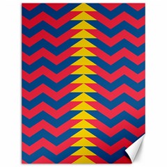 Lllustration Geometric Red Blue Yellow Chevron Wave Line Canvas 12  X 16   by Mariart