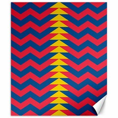 Lllustration Geometric Red Blue Yellow Chevron Wave Line Canvas 20  X 24   by Mariart