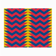 Lllustration Geometric Red Blue Yellow Chevron Wave Line Small Glasses Cloth (2-side)