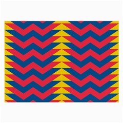 Lllustration Geometric Red Blue Yellow Chevron Wave Line Large Glasses Cloth (2-side) by Mariart