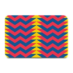 Lllustration Geometric Red Blue Yellow Chevron Wave Line Plate Mats by Mariart