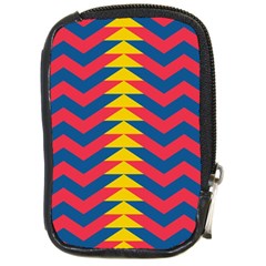 Lllustration Geometric Red Blue Yellow Chevron Wave Line Compact Camera Cases