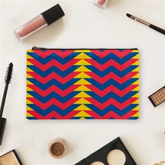 Lllustration Geometric Red Blue Yellow Chevron Wave Line Cosmetic Bag (medium)  by Mariart