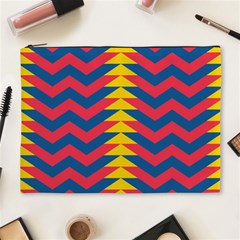 Lllustration Geometric Red Blue Yellow Chevron Wave Line Cosmetic Bag (xl) by Mariart