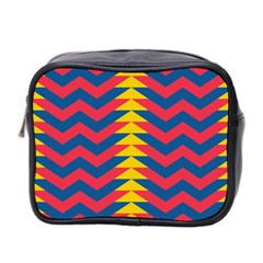 Lllustration Geometric Red Blue Yellow Chevron Wave Line Mini Toiletries Bag 2-side by Mariart