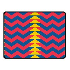 Lllustration Geometric Red Blue Yellow Chevron Wave Line Fleece Blanket (small) by Mariart