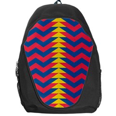 Lllustration Geometric Red Blue Yellow Chevron Wave Line Backpack Bag by Mariart