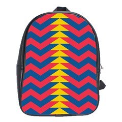 Lllustration Geometric Red Blue Yellow Chevron Wave Line School Bags (xl) 