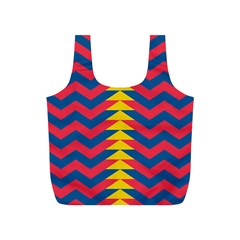 Lllustration Geometric Red Blue Yellow Chevron Wave Line Full Print Recycle Bags (s)  by Mariart