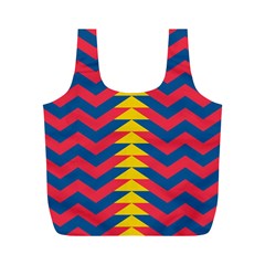 Lllustration Geometric Red Blue Yellow Chevron Wave Line Full Print Recycle Bags (m) 