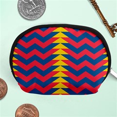 Lllustration Geometric Red Blue Yellow Chevron Wave Line Accessory Pouches (medium)  by Mariart