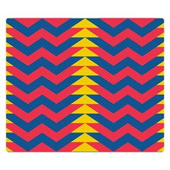 Lllustration Geometric Red Blue Yellow Chevron Wave Line Double Sided Flano Blanket (small)  by Mariart