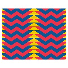 Lllustration Geometric Red Blue Yellow Chevron Wave Line Double Sided Flano Blanket (medium)  by Mariart