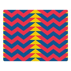 Lllustration Geometric Red Blue Yellow Chevron Wave Line Double Sided Flano Blanket (large)  by Mariart