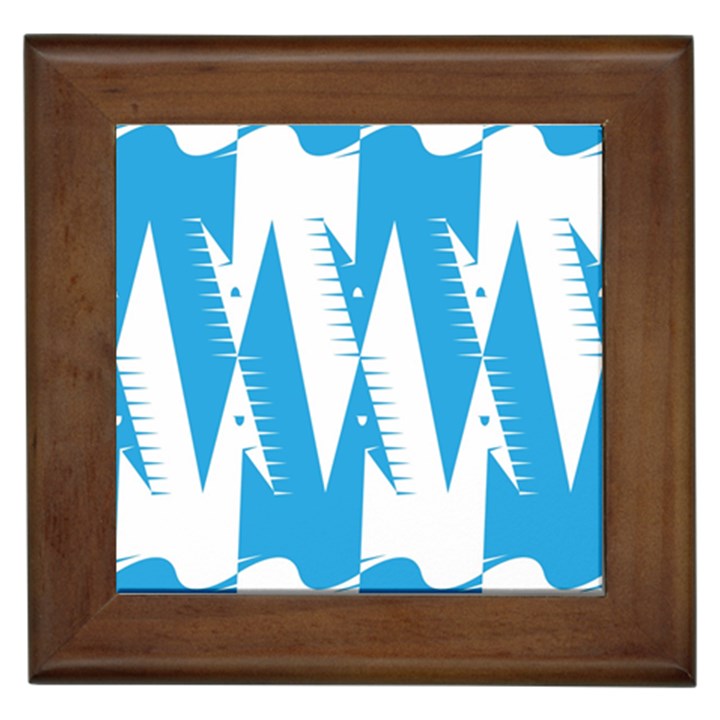 Make Tessellation Bird Tessellation Blue White Framed Tiles