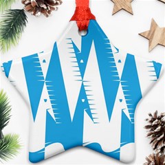 Make Tessellation Bird Tessellation Blue White Ornament (star) by Mariart