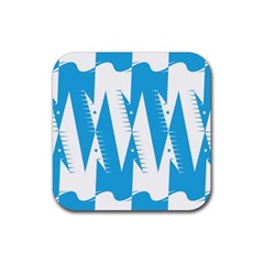 Make Tessellation Bird Tessellation Blue White Rubber Coaster (square)  by Mariart