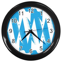 Make Tessellation Bird Tessellation Blue White Wall Clocks (black)