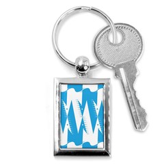 Make Tessellation Bird Tessellation Blue White Key Chains (rectangle) 