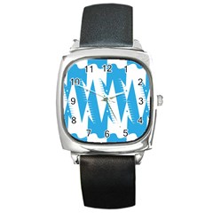 Make Tessellation Bird Tessellation Blue White Square Metal Watch by Mariart