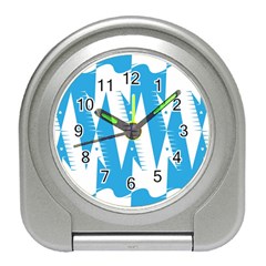 Make Tessellation Bird Tessellation Blue White Travel Alarm Clocks