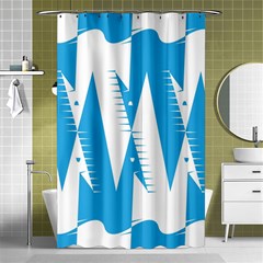 Make Tessellation Bird Tessellation Blue White Shower Curtain 48  X 72  (small)  by Mariart